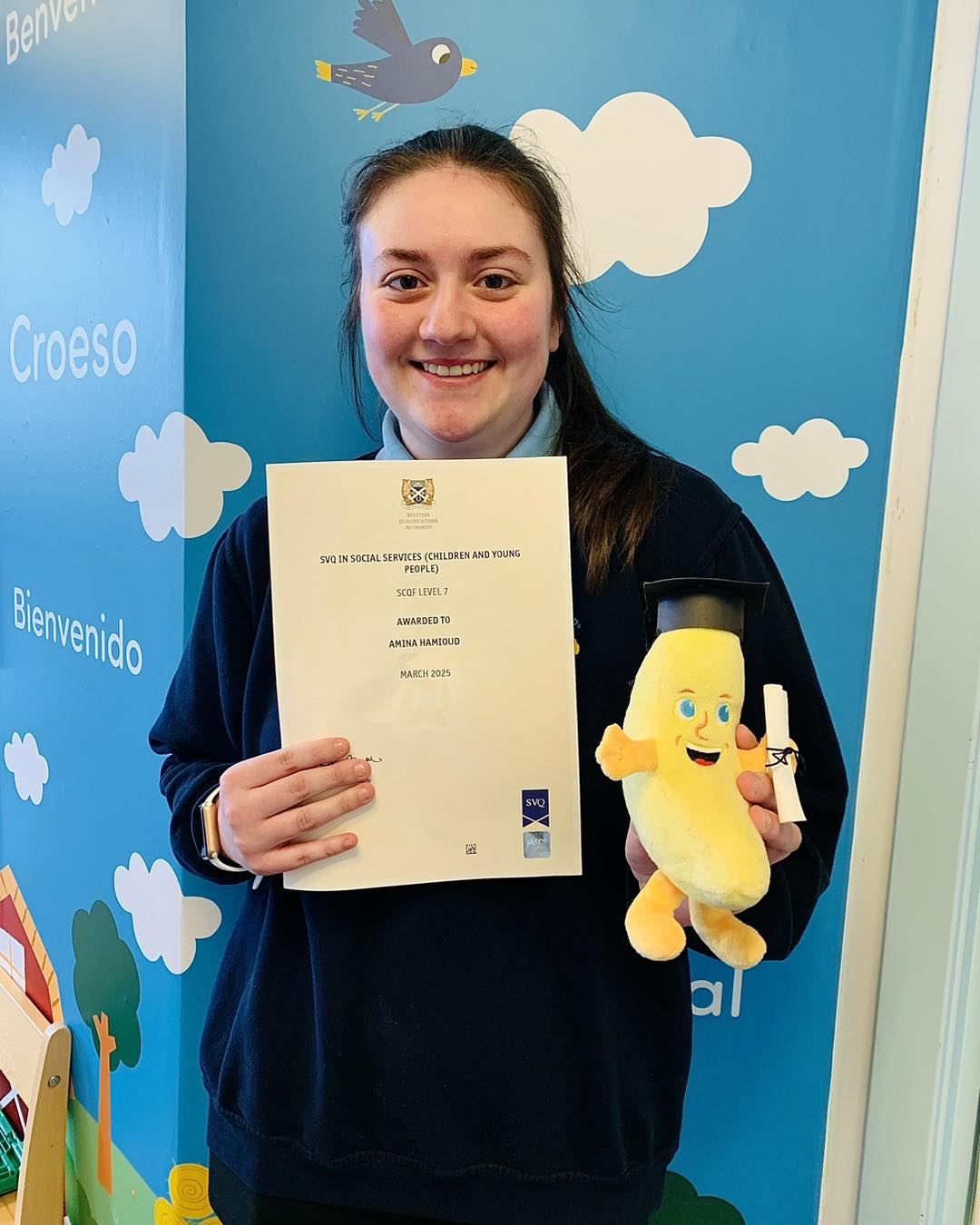 Celebrating Amina’s SVQ Level 3 Achievement!
