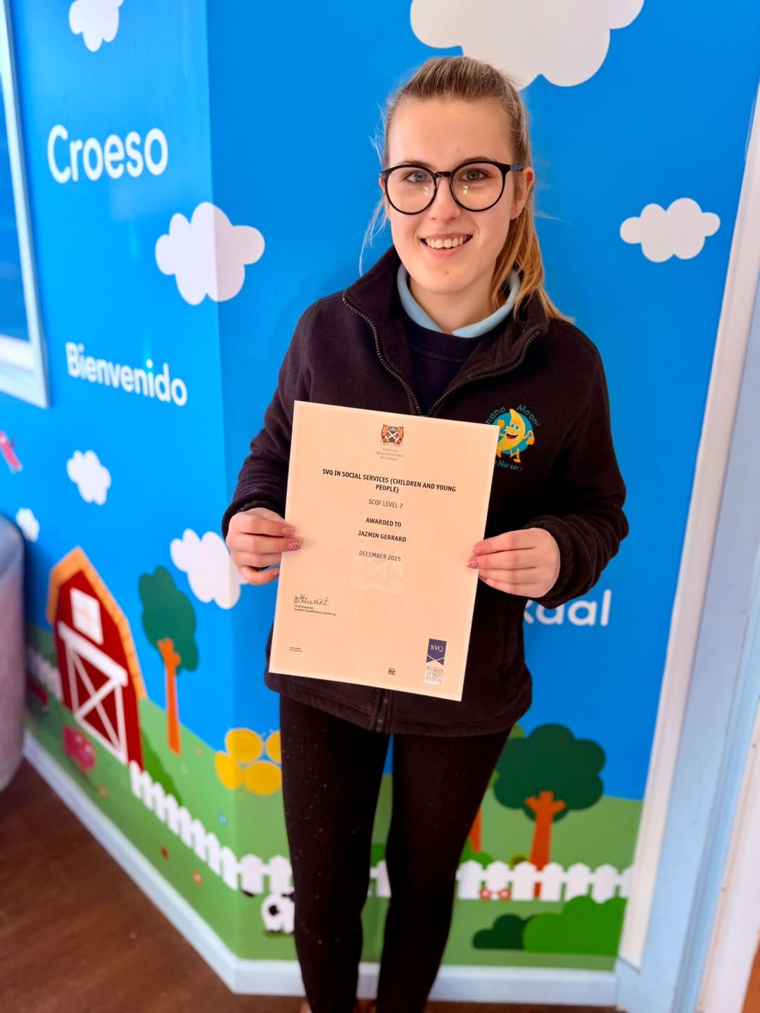 Congratulations to Jazmin on Completing Her SVQ Level 3
