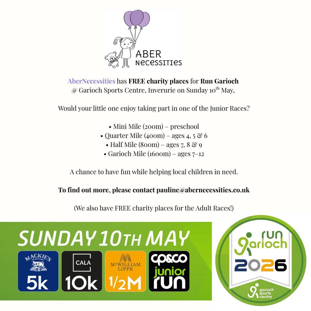 Free Run Garioch Junior Race Places Available Through AberNecessities